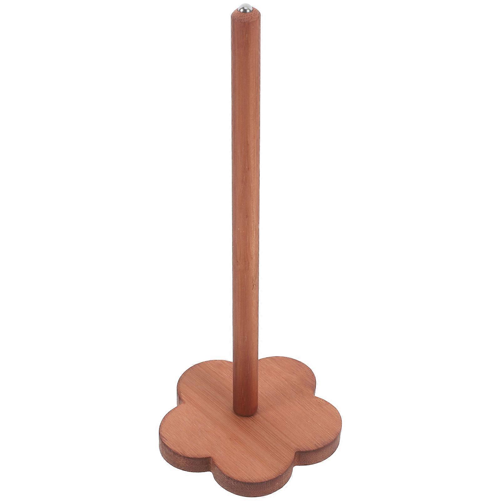 Light Brown Bamboo Yarn Holder for Crocheting with 4Pcs Set