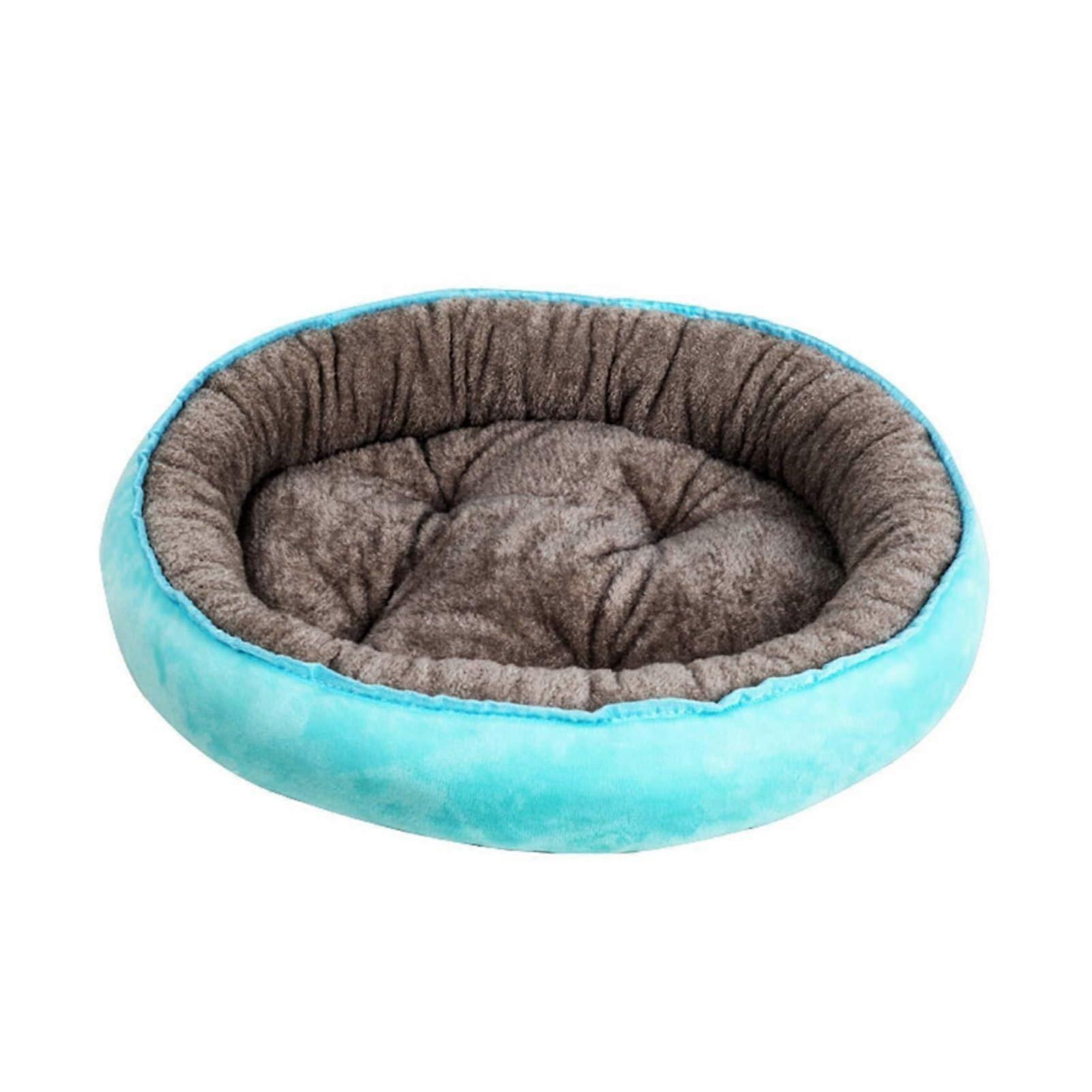 Soft Round Plush Pet Bed For Cats And Small Dogs Warm Cozy Cushion With NonSlip Bottom Sizes A And XL