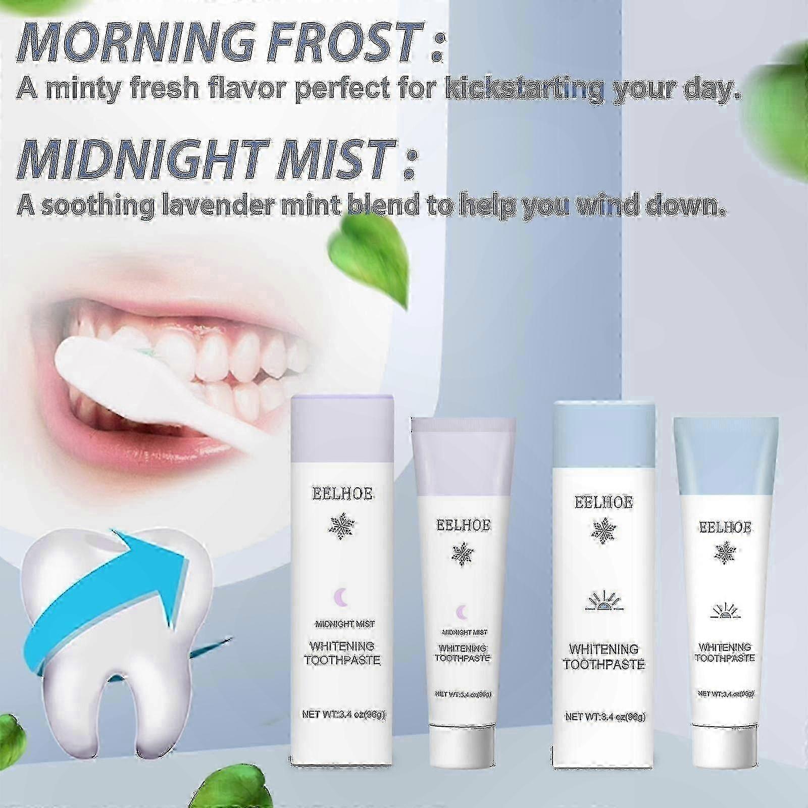 朝と夕方のデュアルホワイトニング歯磨き粉キット