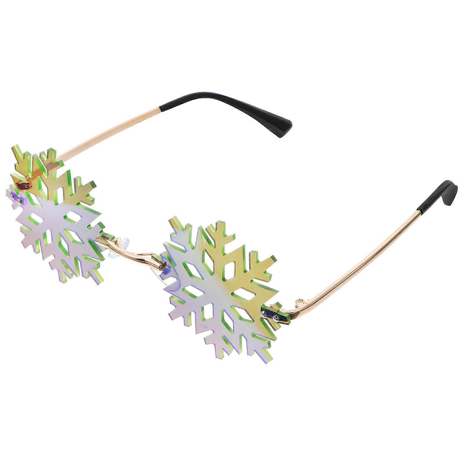 Snowflakes Eyeglass Gold Frame for Decoration Use 1Pcs Party Prop