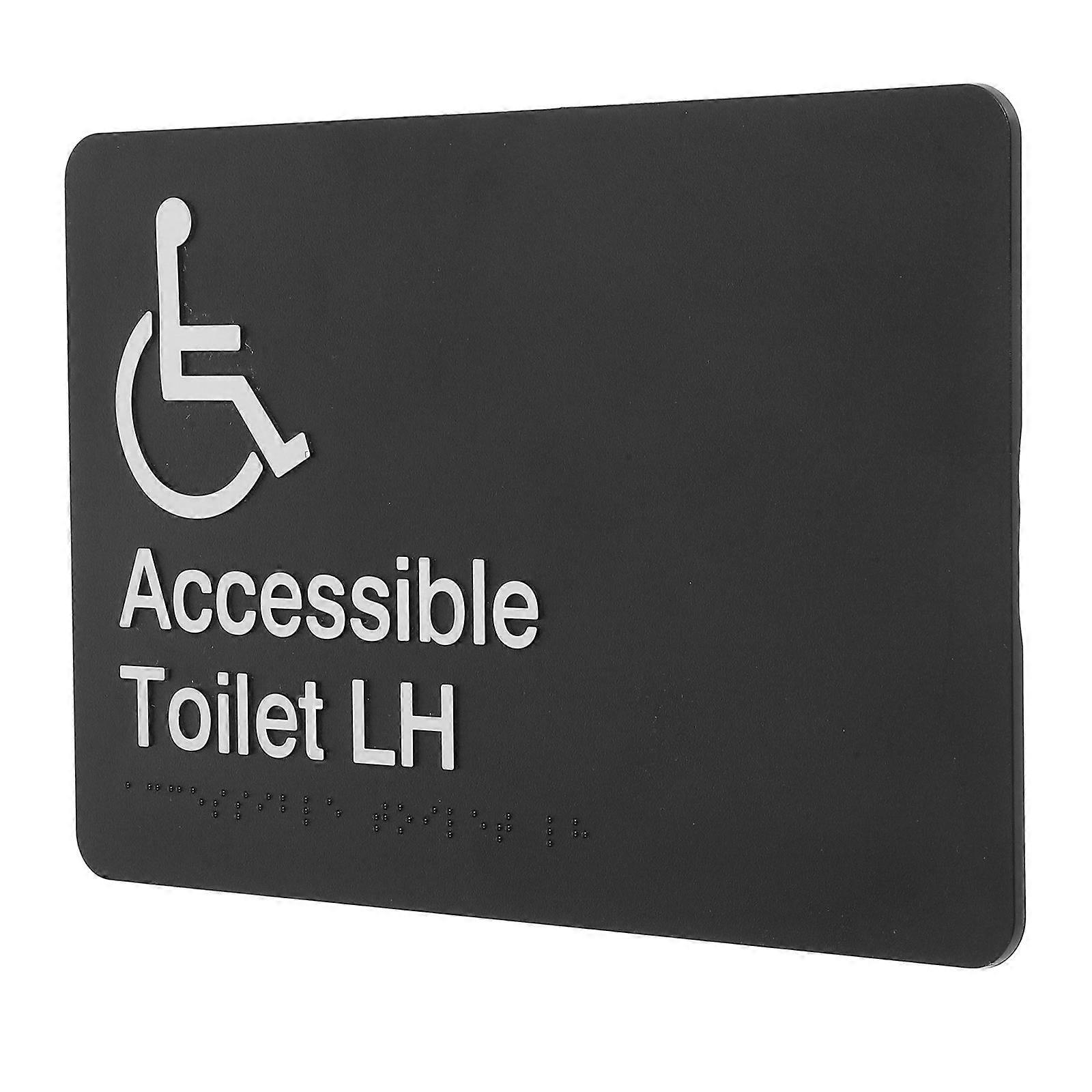 Bathroom Disabled Sign for Restroom 5Pcs Black ABS Durable Wheelchair Door Sign