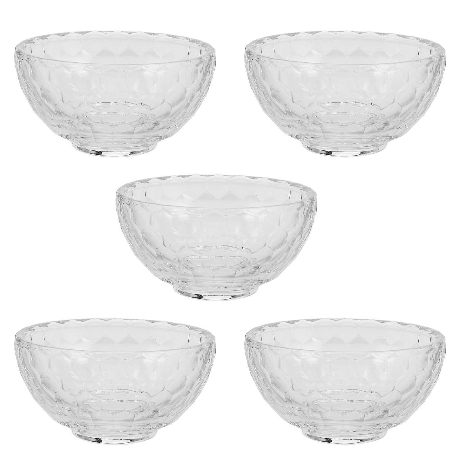 Creative Clear Glass Bowls for Small Serving with 5Pcs Set for Home Use