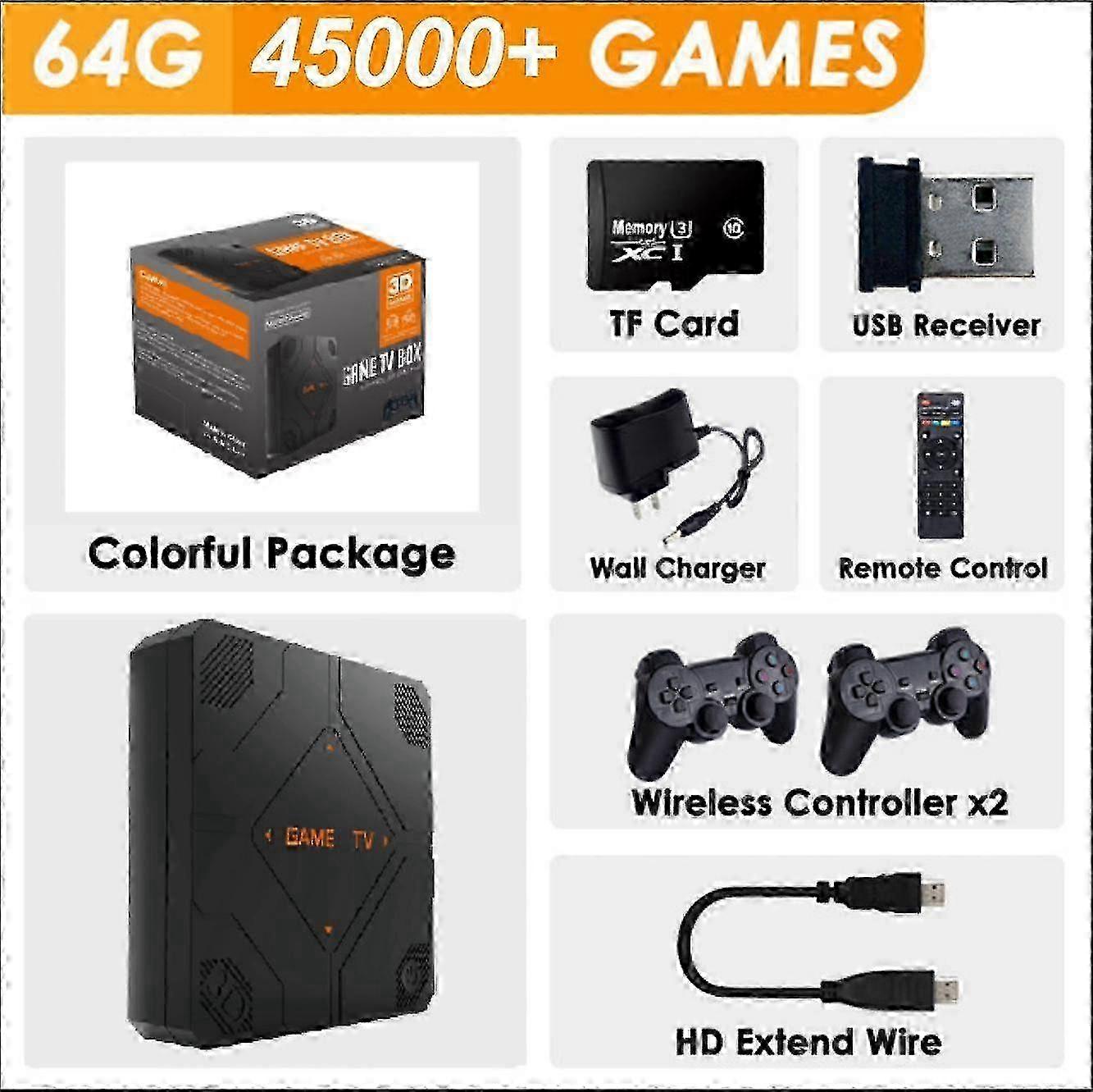 V5 Video Game Console HDMI Output 64G Built in 45000 Retro Games Ultra Low Latency Wireless Controller TV Box Player Xmas Gift