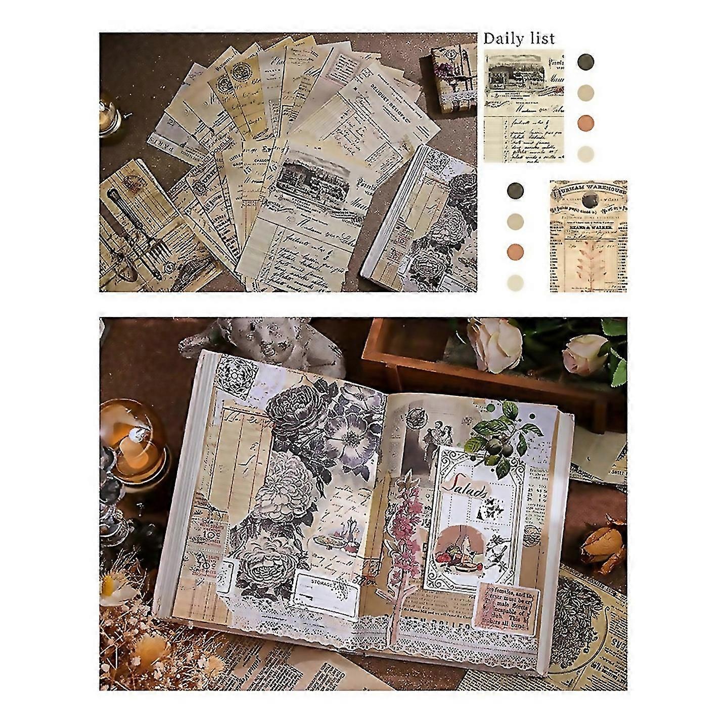 For Retro Inspiration Series Retro Handbook Decorative Backing Paperh