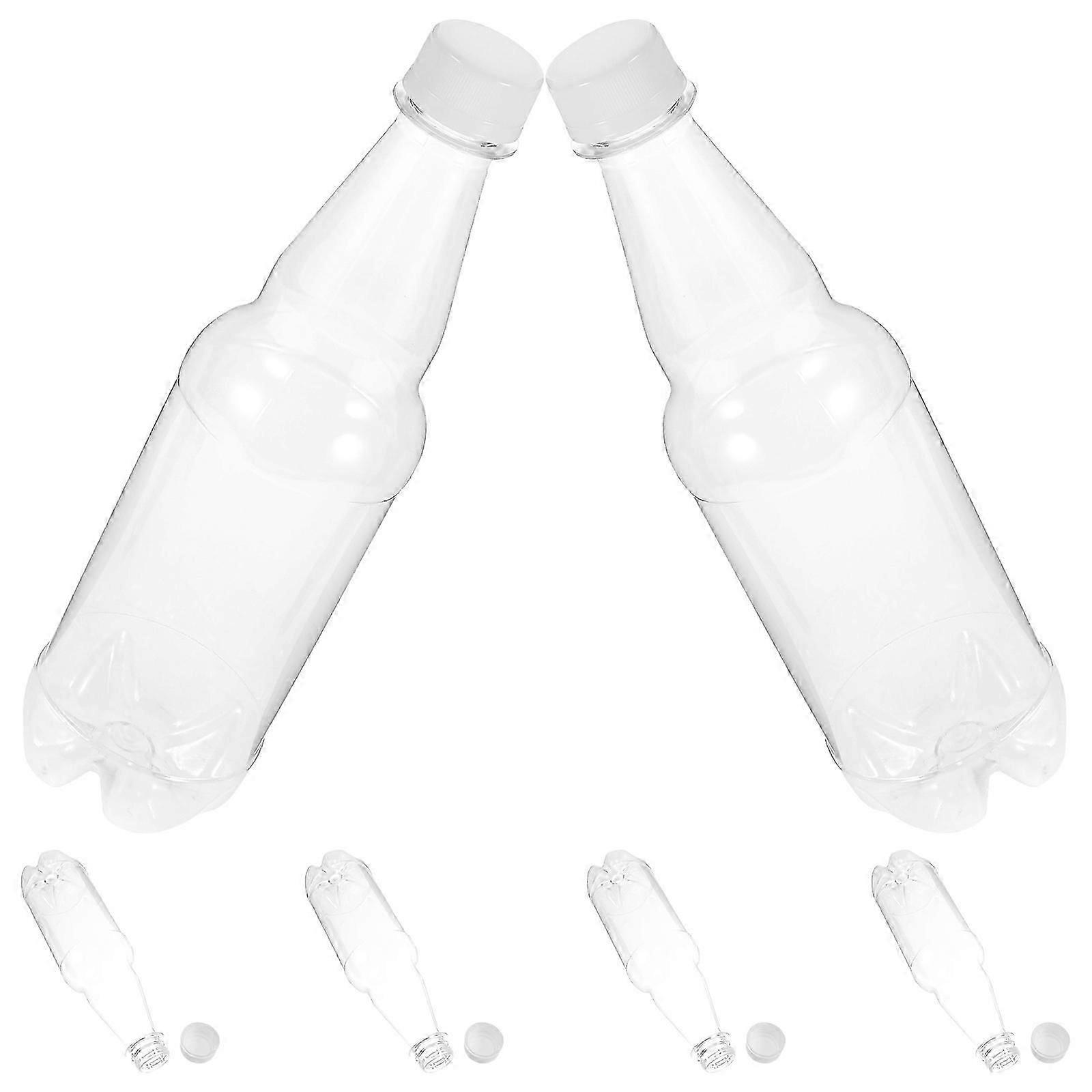 Plastic Clear Bottle Multi-Function Juice Bottles Parties Sealing Protection 500Ml Portable Clear Bottle 6Pcs