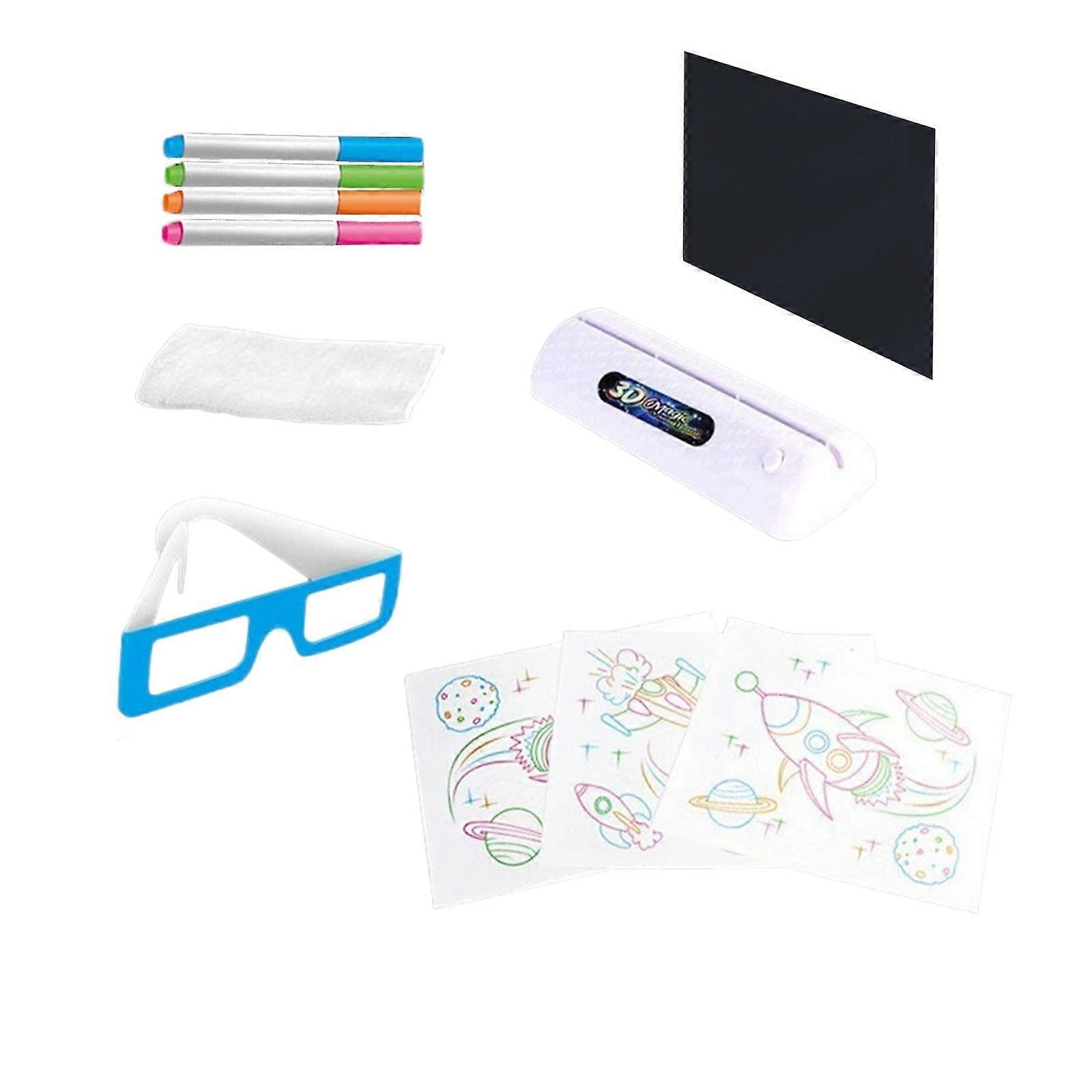 Wooden 4 in 1 Light-Up LED Drawing Tablet for Toddlers 2-4 Years - Includes Wipe Board Cloth & Sensory Activities
