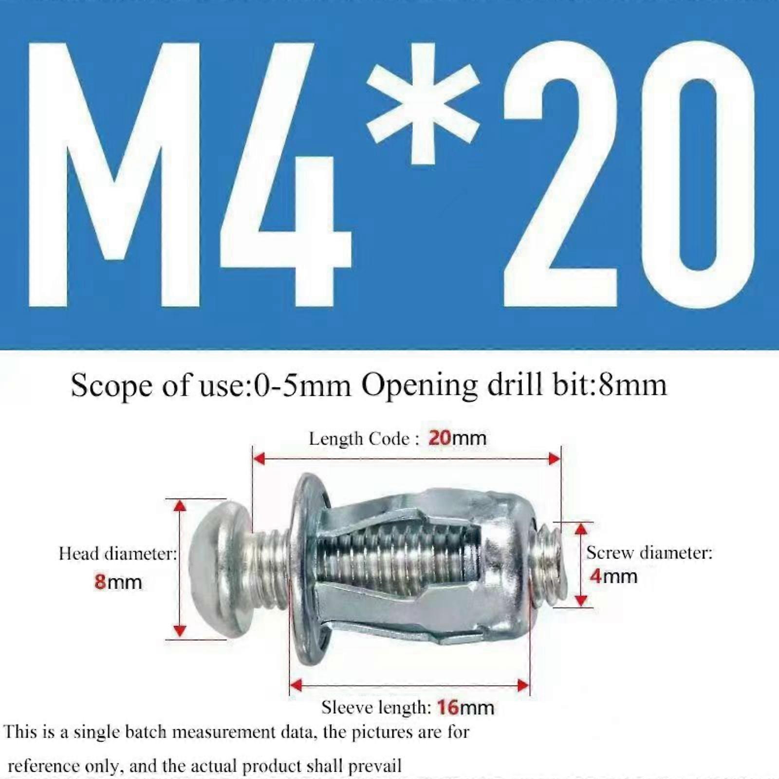 YangJinLian M4 M5 M6 Petal Nuts Expansion Nut Metal Insert with Screws for Thin Soft Wall Hollow Iron Wires Assortment Kit