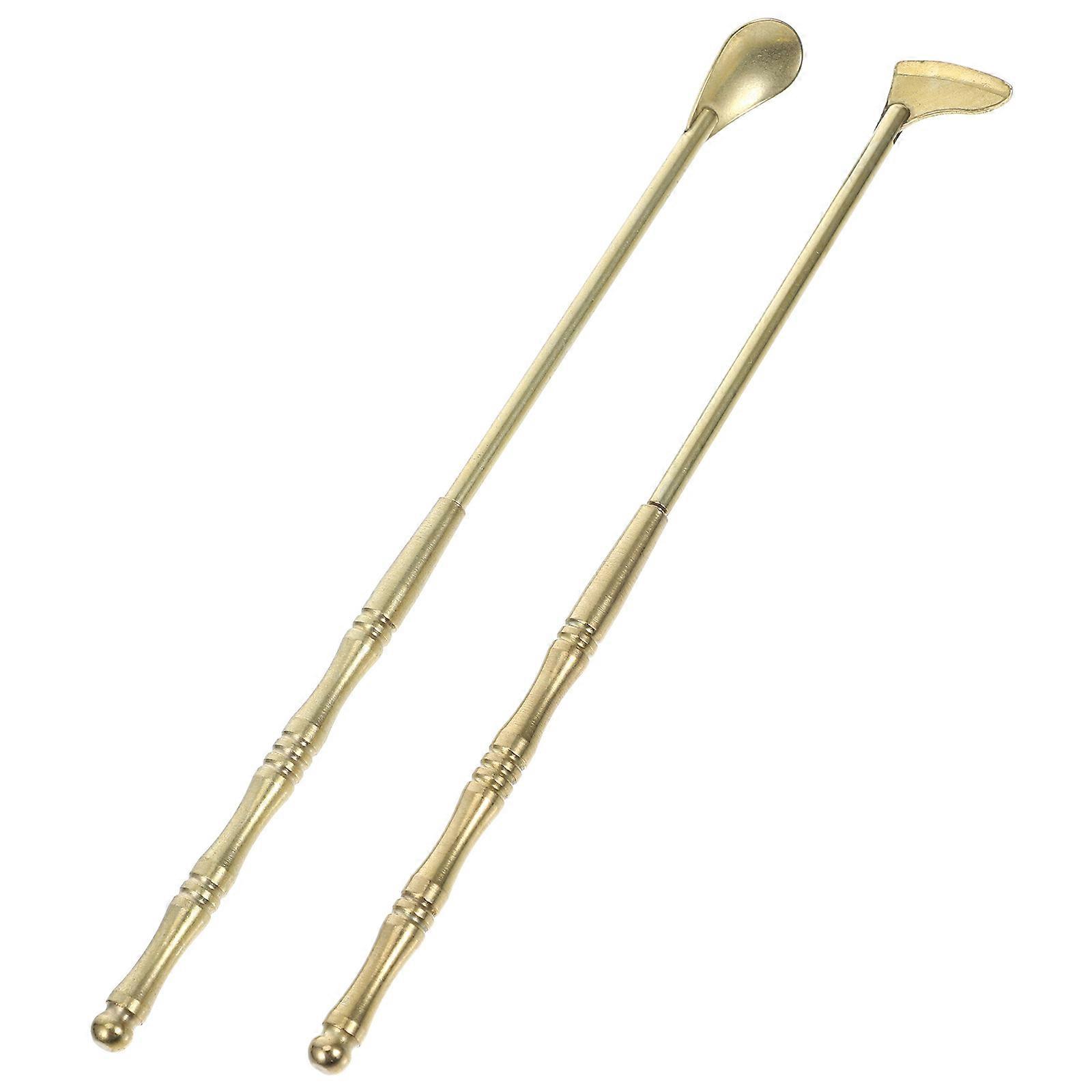 Incense Burner Accessories Brass Spoon and Tool Set 2Pcs Gold
