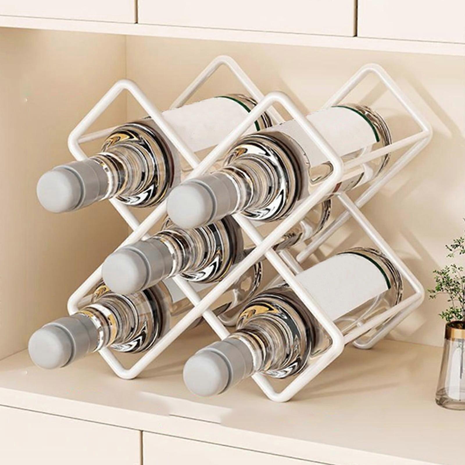 Christmas Clearance Iron Wine Rack Shelf - Elegant Blessing Design, Holds Multiple Bottles, 9.84x9.84 Inch, White/Black/Gold