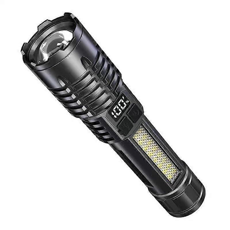 Rechargeable LED Flashlight For Camping And Hiking High Power With Side Light Emergency Lighting Torch