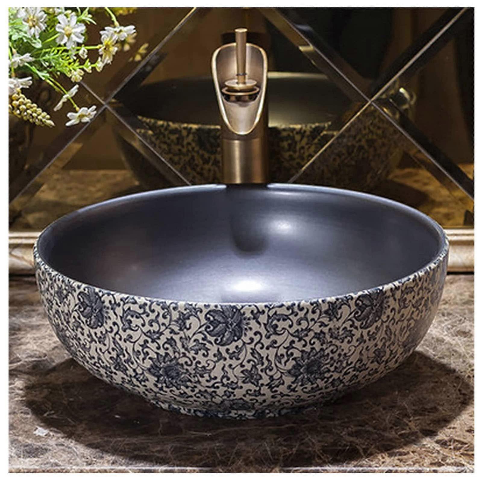 Ceramic Sink Hand Wash Basin 410x150mm Above Counter Bathroom Sink Without Faucet