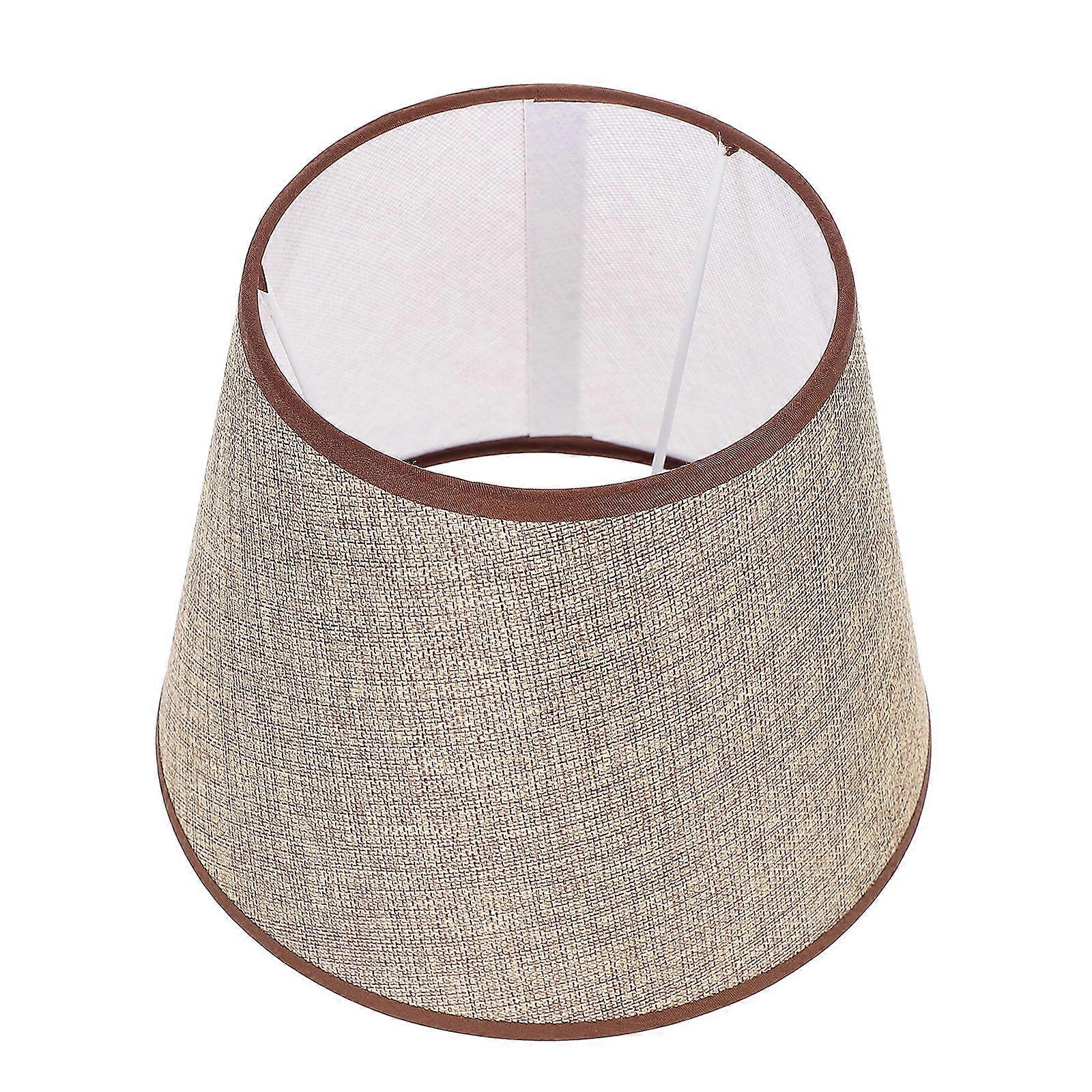 Small Lampshades Table Lamp Cloth Lampshade Dust Protection Light Diffusion 22x22cm Coffee Linen Simple Style 1Pack