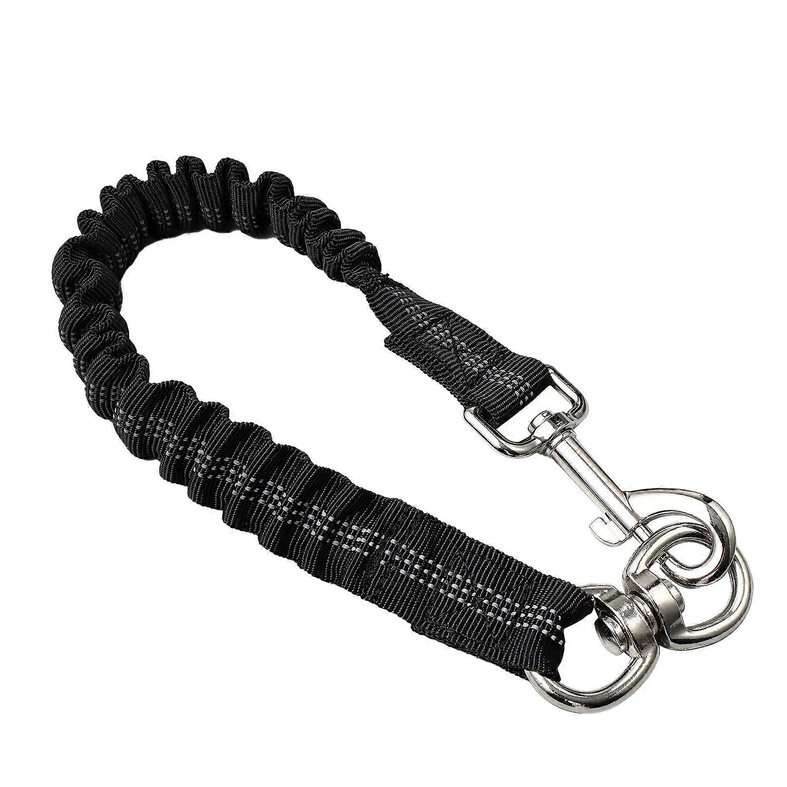 Leash Extension Bungee Reflective Nylon Dog Lead For Walking Running Small And Medium Dogs Black Approx 37 X 25 X 02cm Elastic 1Pack