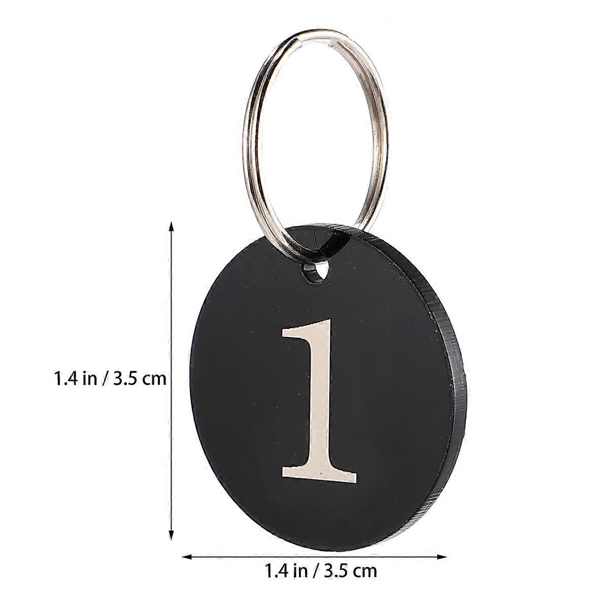 Name Tag Number Acrylic Round Number Tags Hollowed .5x3.5x0.2cm Shop Owners 50Pcs
