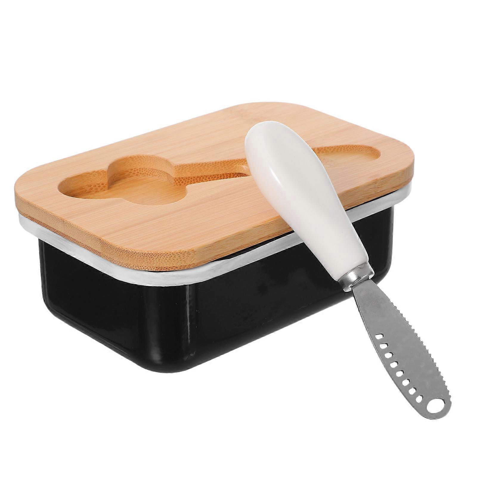 5Pcs Airtight Butter Dish With Lid For Kitchen And Home Decor Rectangular Black Design Freshness Preservation