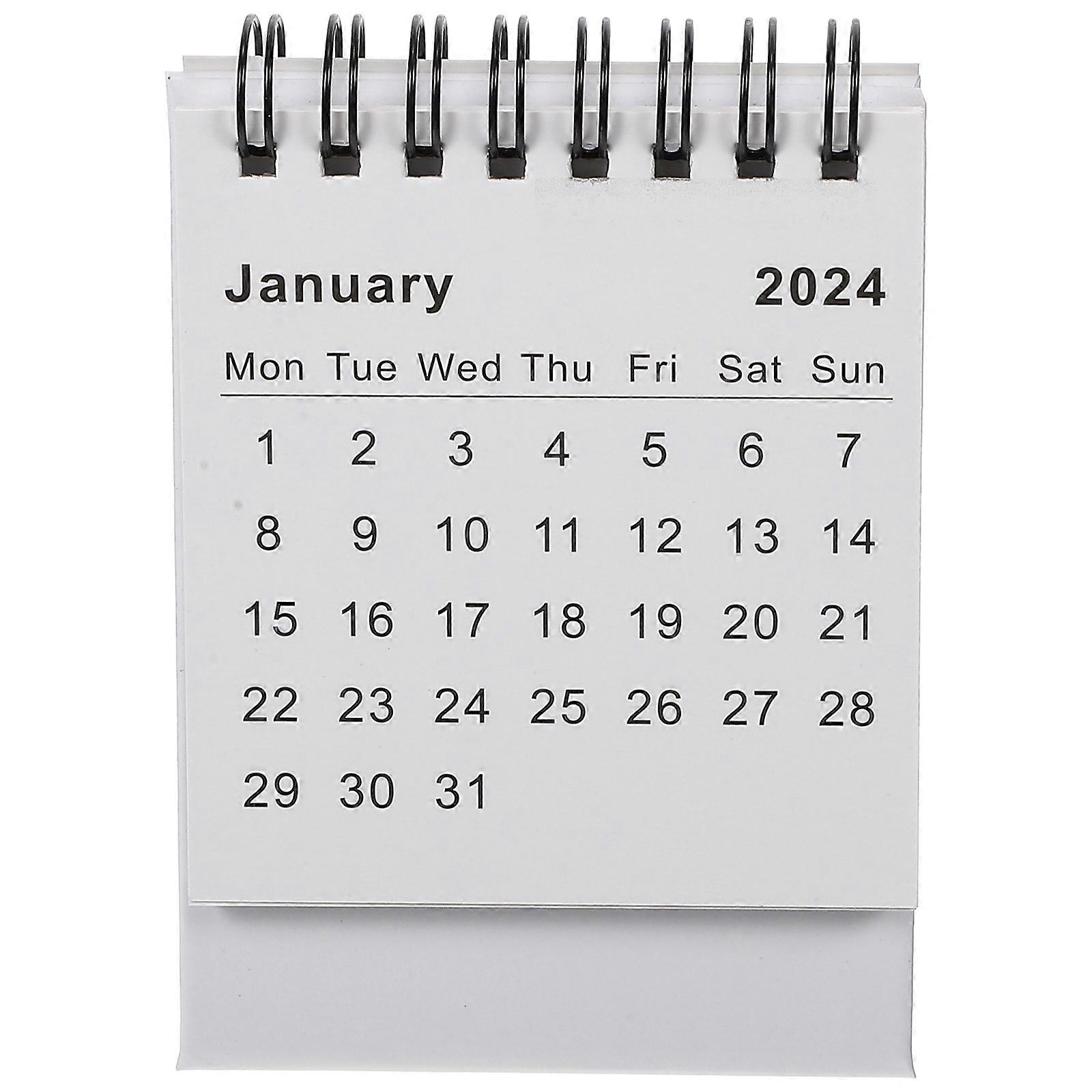 Office Desk Calendar 2024 Paper Small Desk Calendar 2Pcs Set