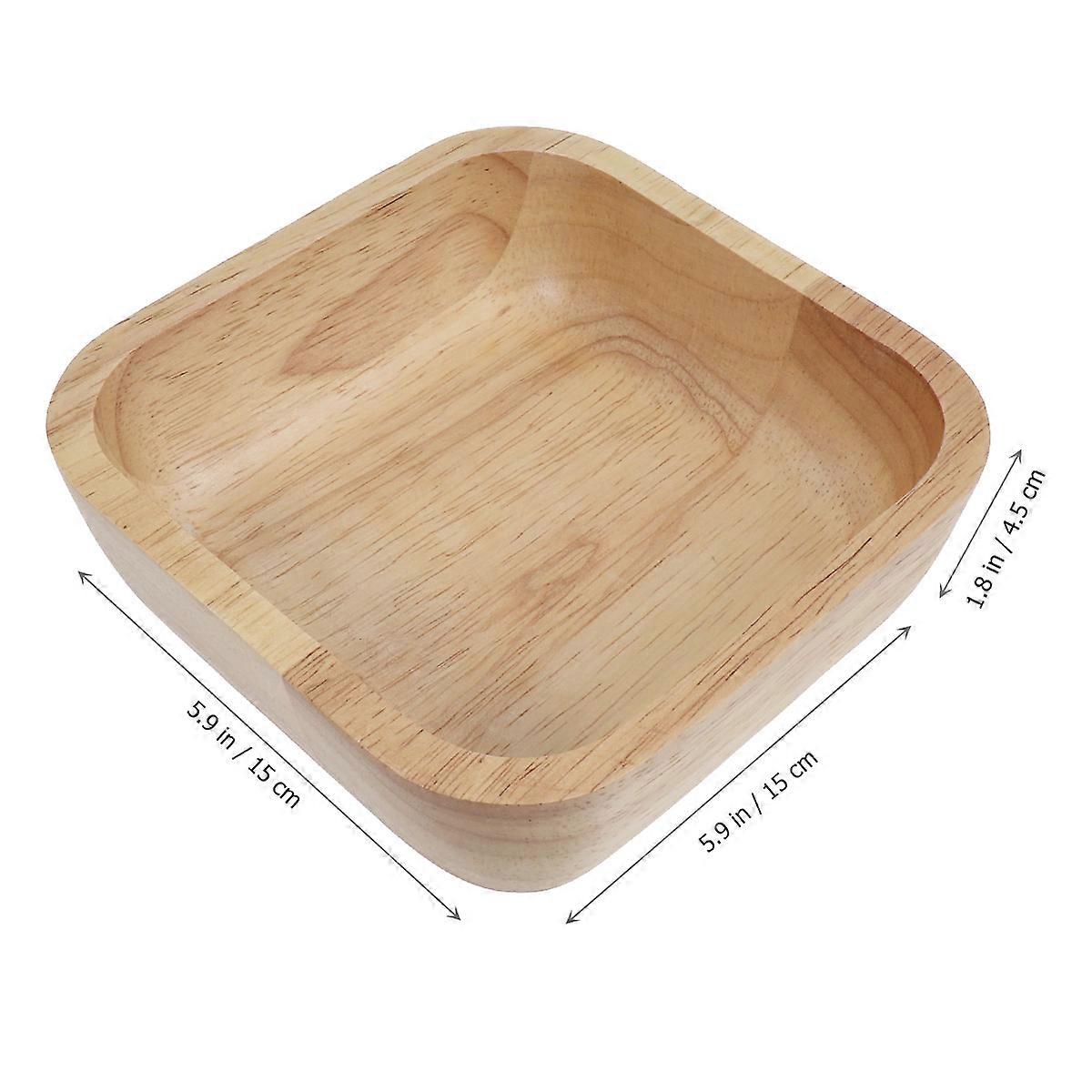 Rubber Wood Vegetable Seasoning Container For Restaurant Use 15 X 15 X 4 5 Cm Stylish Square Shape 1Pack