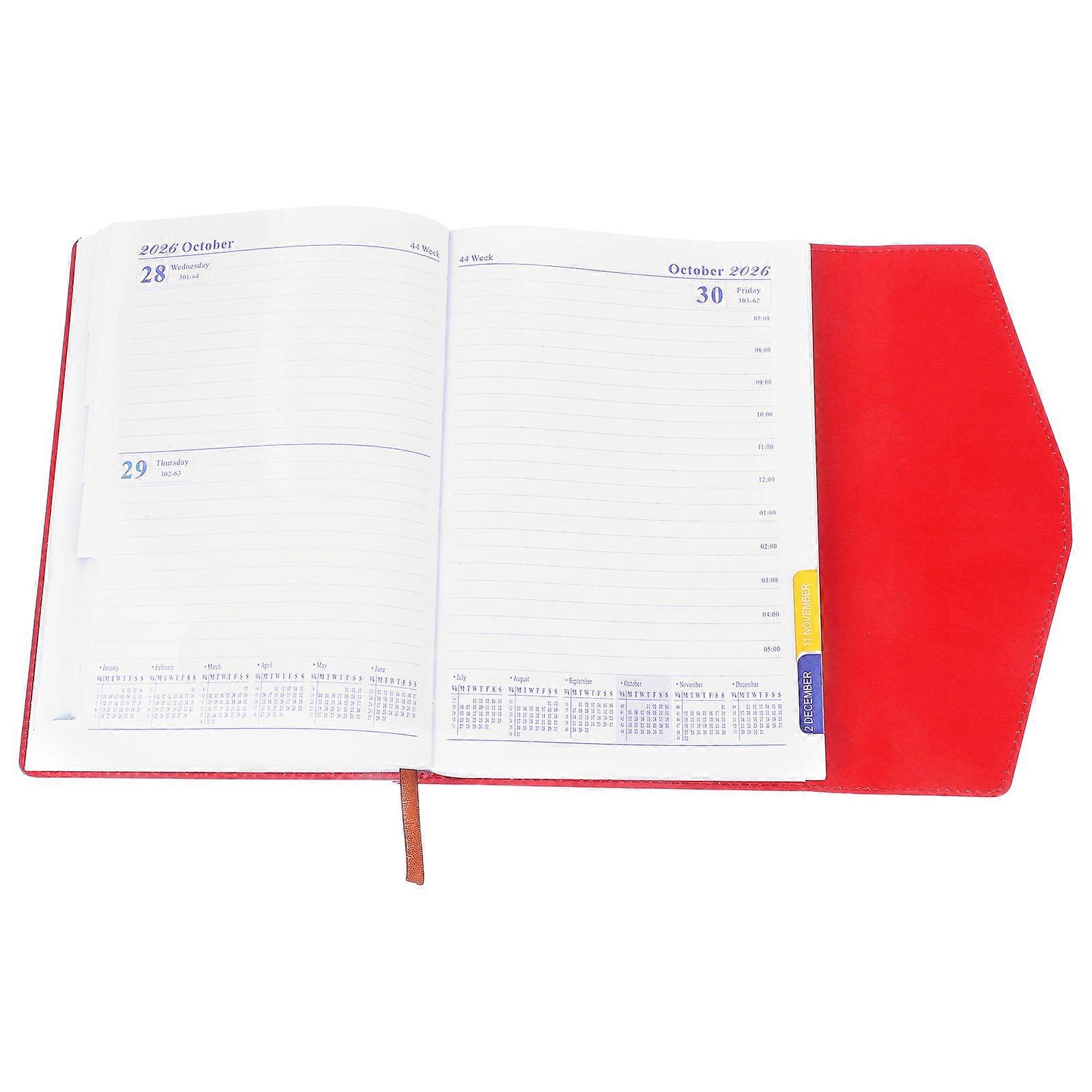 Office Daily Planner for Writing with 365 Pages 3Pcs Portable Red