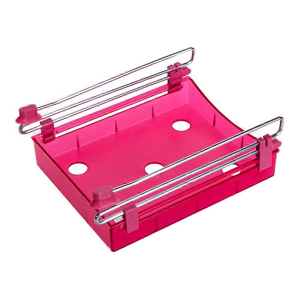 Storage Drawers Slide Kitchen Fridge Freezer Organizer Rack 3Pcs Red