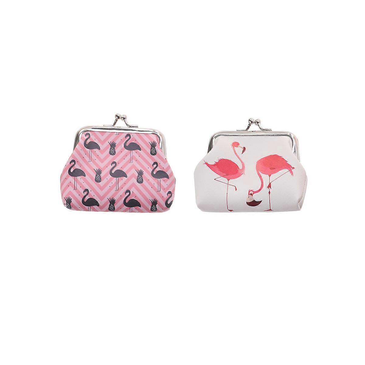 PU Coin Purse Flamingo Wallet for Women 6Pcs Assorted Color Coin Bags