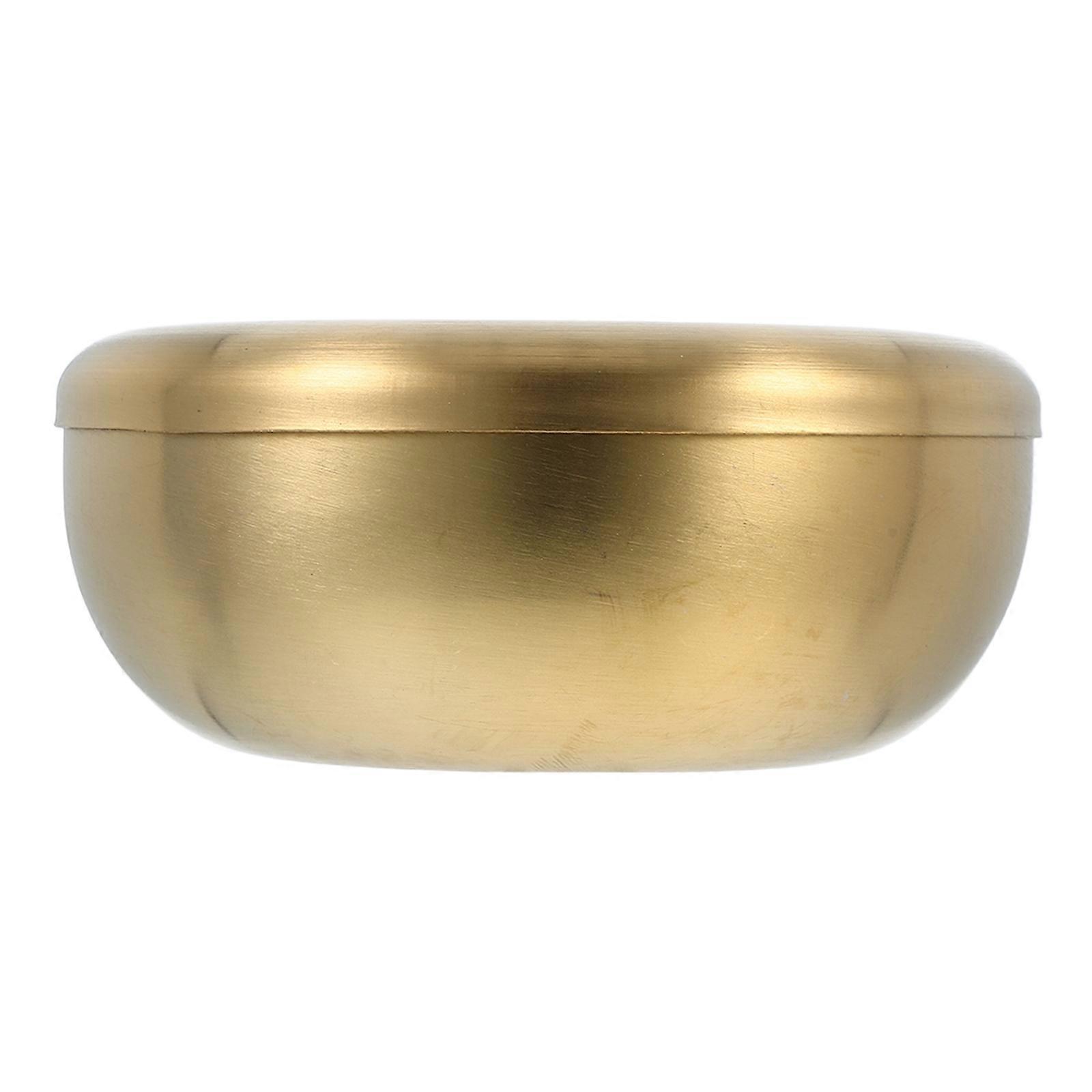 Multi-Purpose Stainless Steel Bowl With Lid For Dining Individual Use In Golden Color Designed For Keeping Food Warm 5Pcs