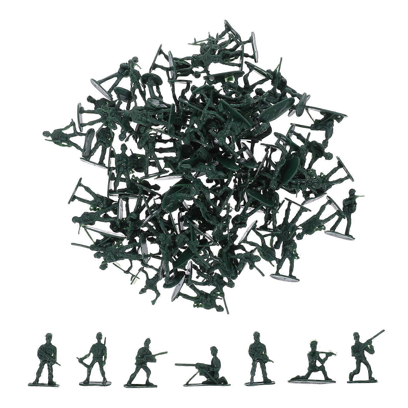 Miniature Soldier Figurines Plastic for Miniature Scenes 300Pcs Set