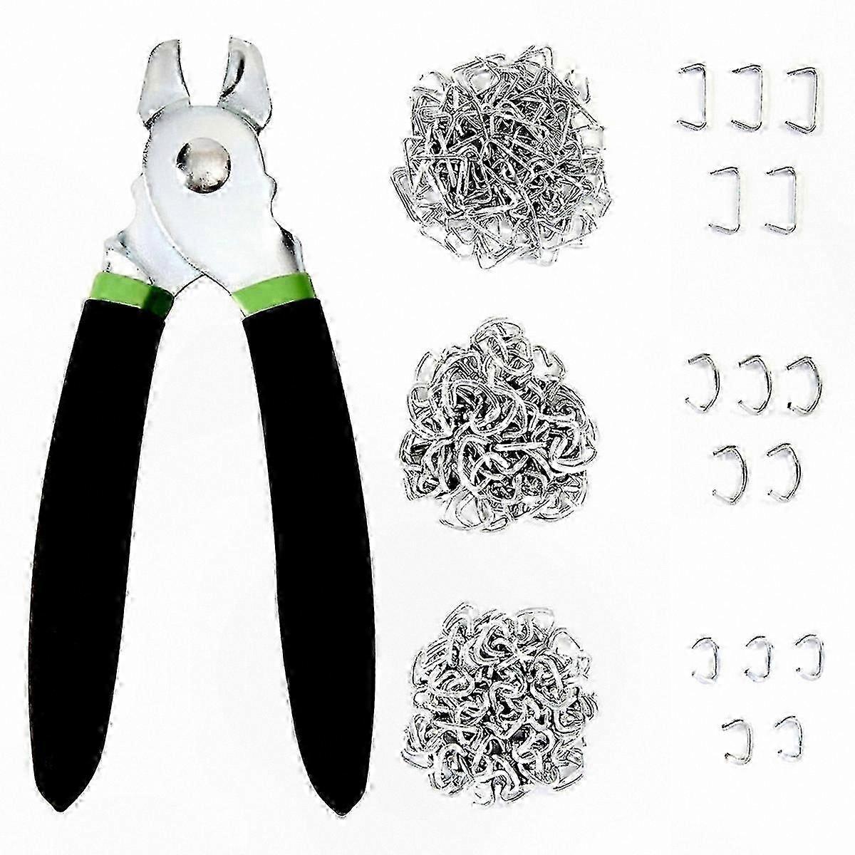 Galvanized Steel Hog Ring Pliers Kit with 270 Rings, Multiple Sizes for Versatile Use
