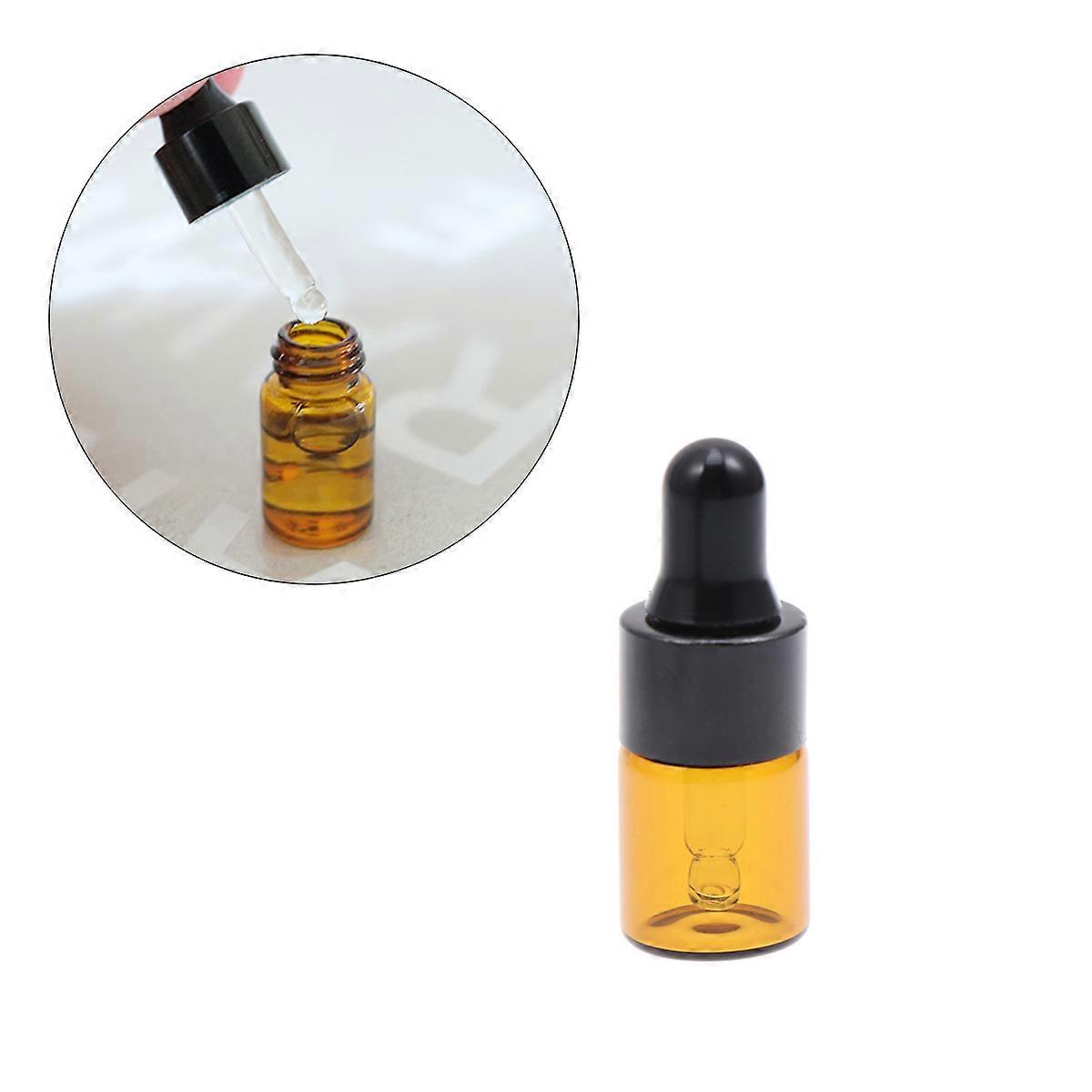 Empty Sub Bottle Glass Dropper for Storage Use 150Pcs Light Brown Transparent Bottle