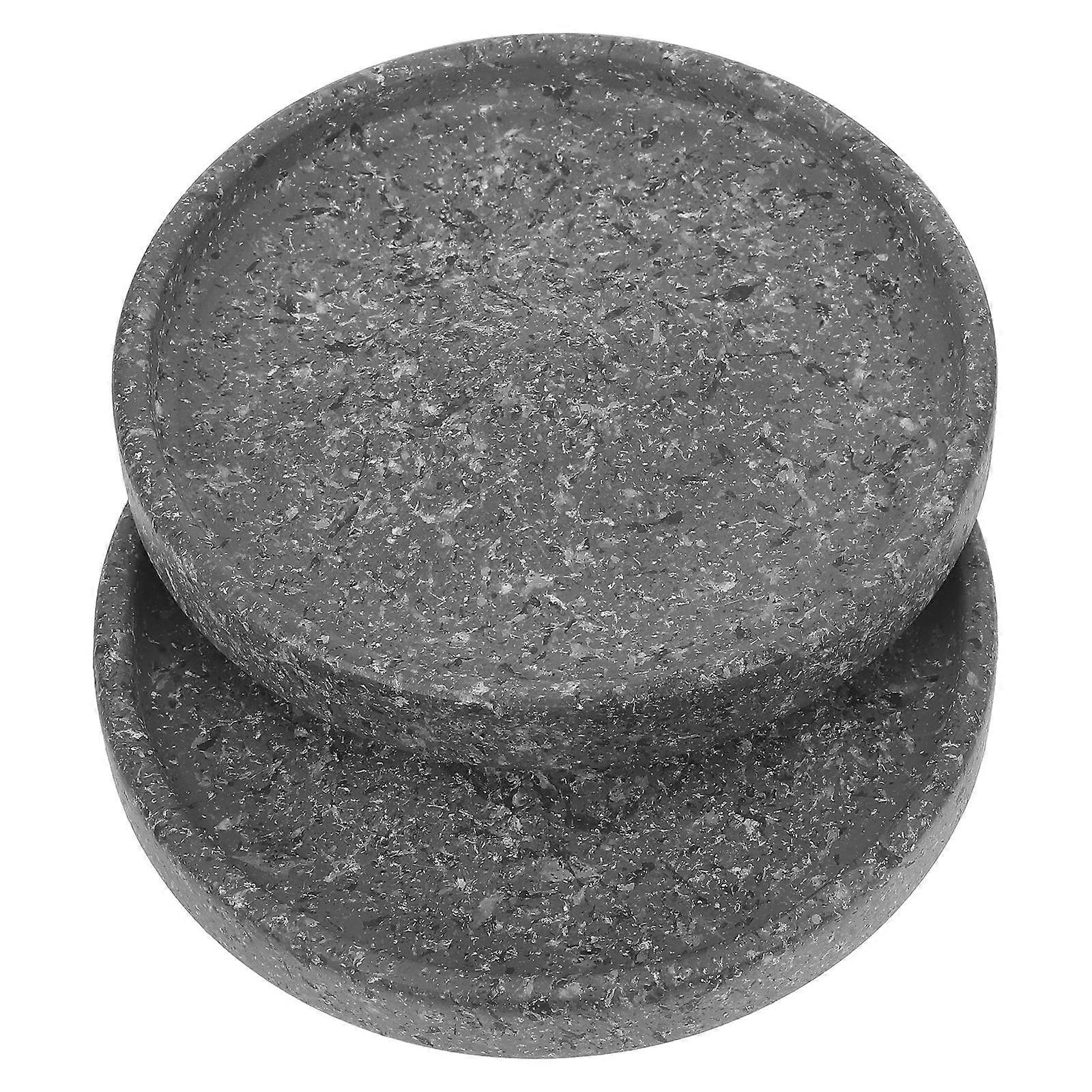 Flower Pots Base Tray Ceramic Flowerpot Tray for Storage 2Pcs Grey