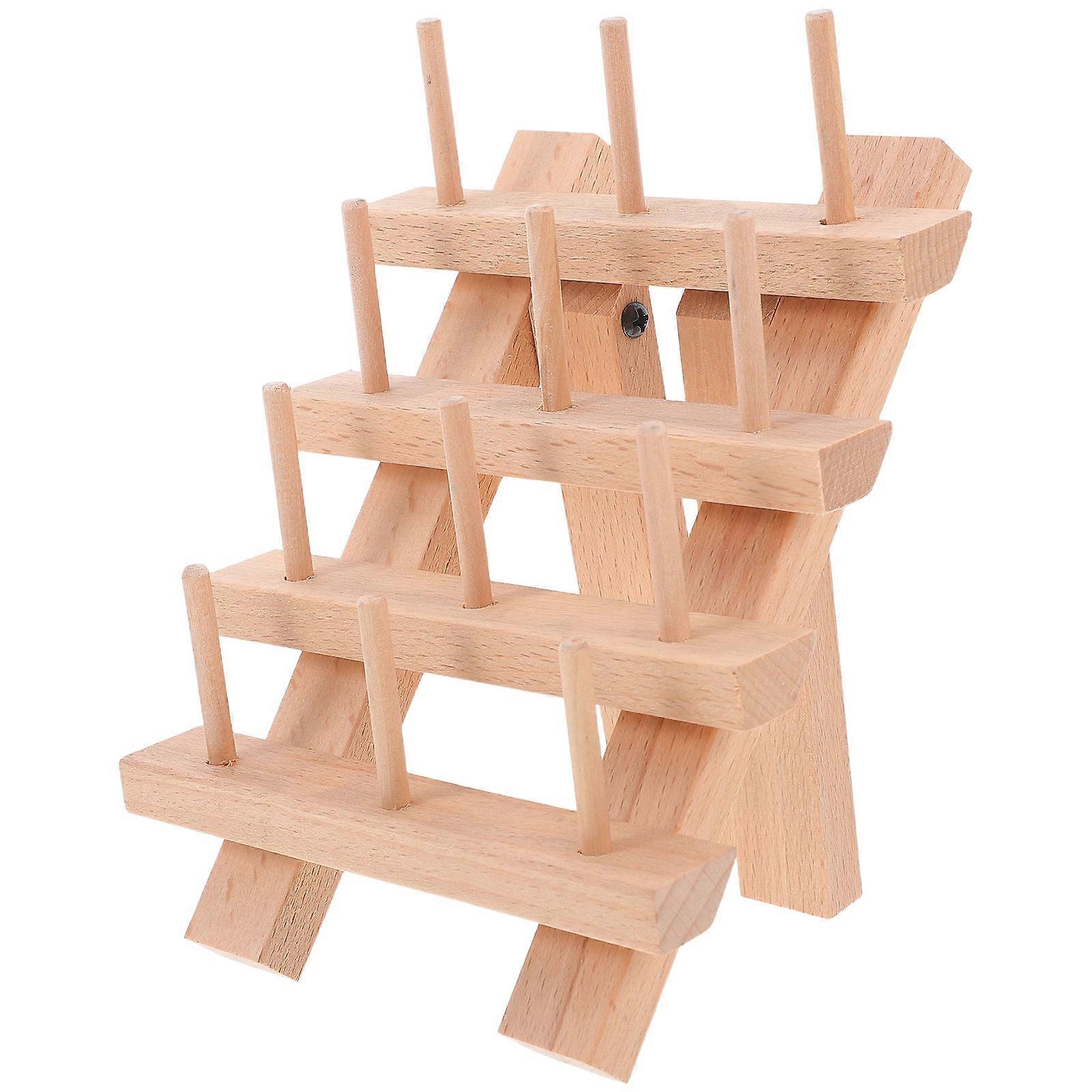 Multi-Layered Wooden Yarn Holder for Waxed Thread 5Pcs
