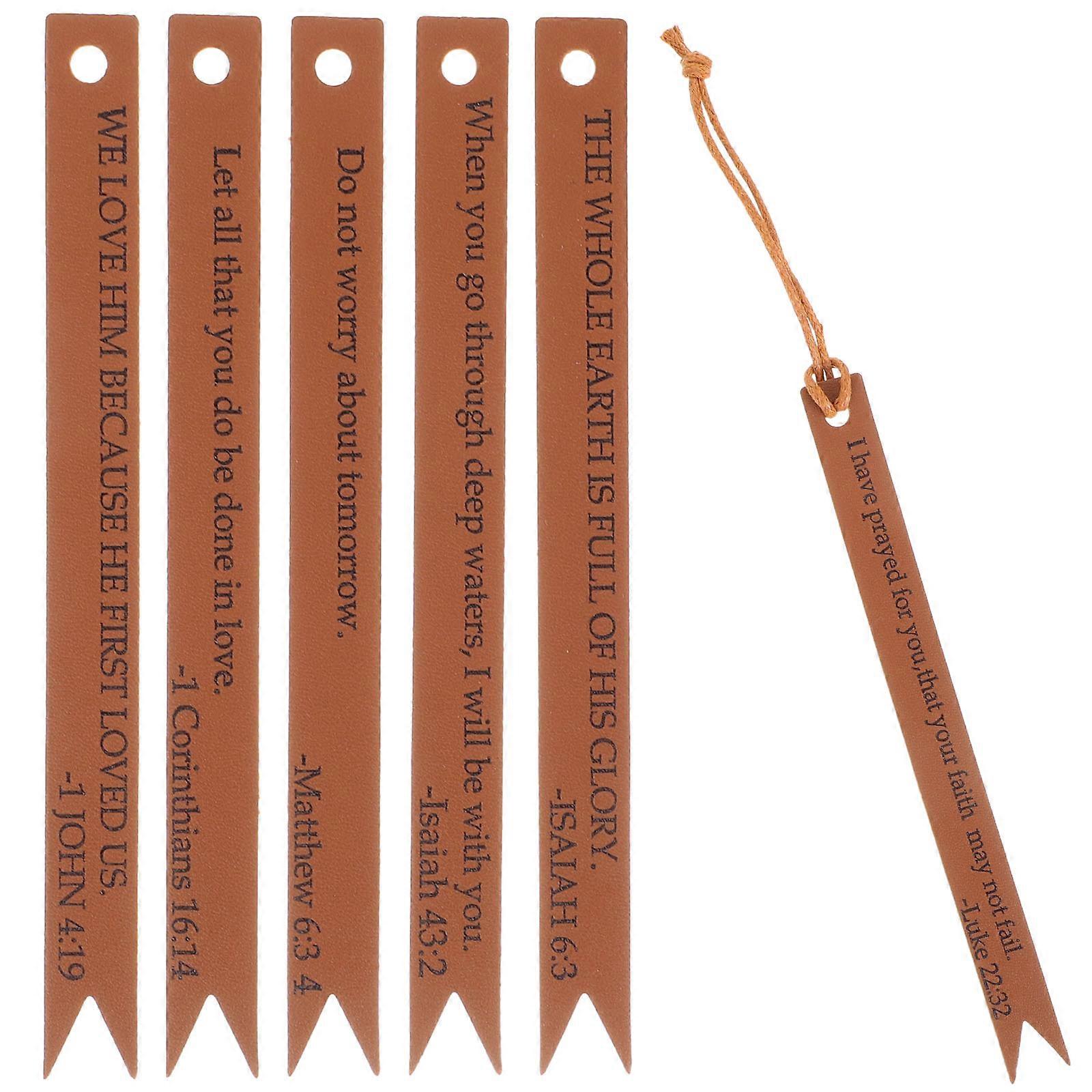 Biblical Bookmarks Rectangular Page Marking Reading Assistance Light Brown 15x1CM 6Pcs