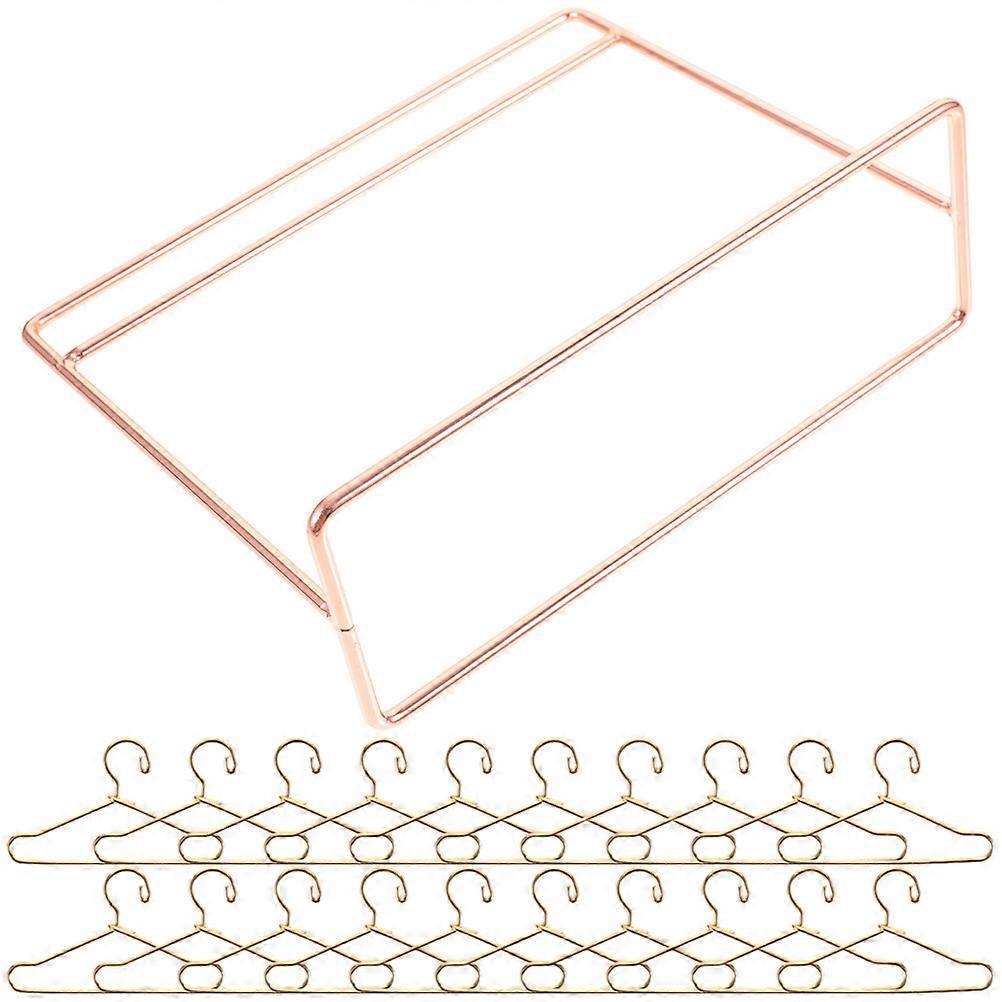 Doll Garment Hanger Mini Doll Clothes Rack for Decor 1Set Iron