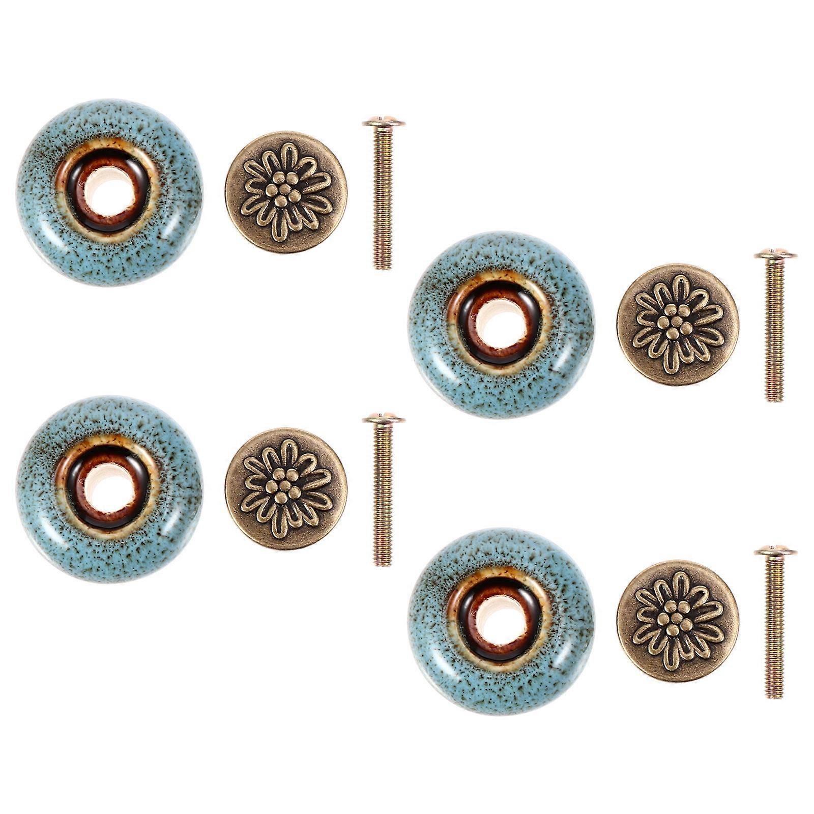 Single Hole Ceramic Drawer Pull Handles for Cabinet Door Accessories 20Pcs