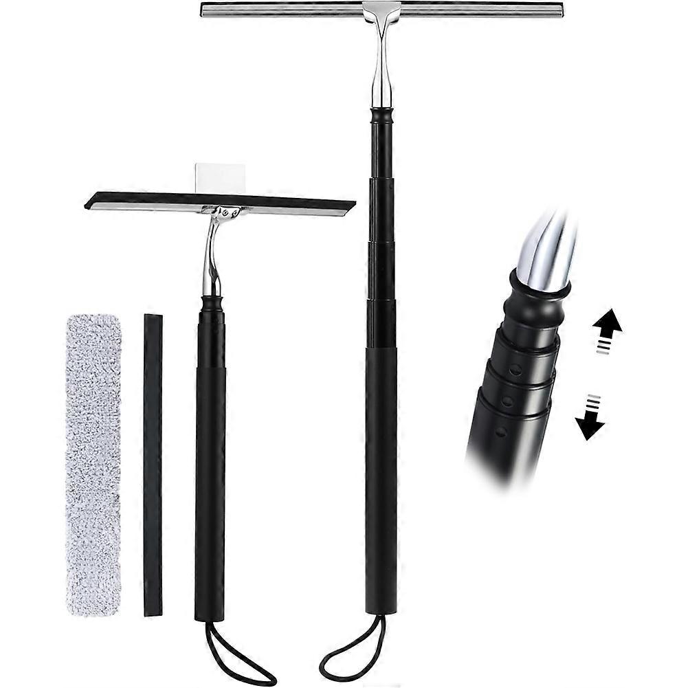 12-51 Inch Home Telescopic Window-, 2 in 1 Window Cleaning Kit for Floor Tiles Walls Car Windshield