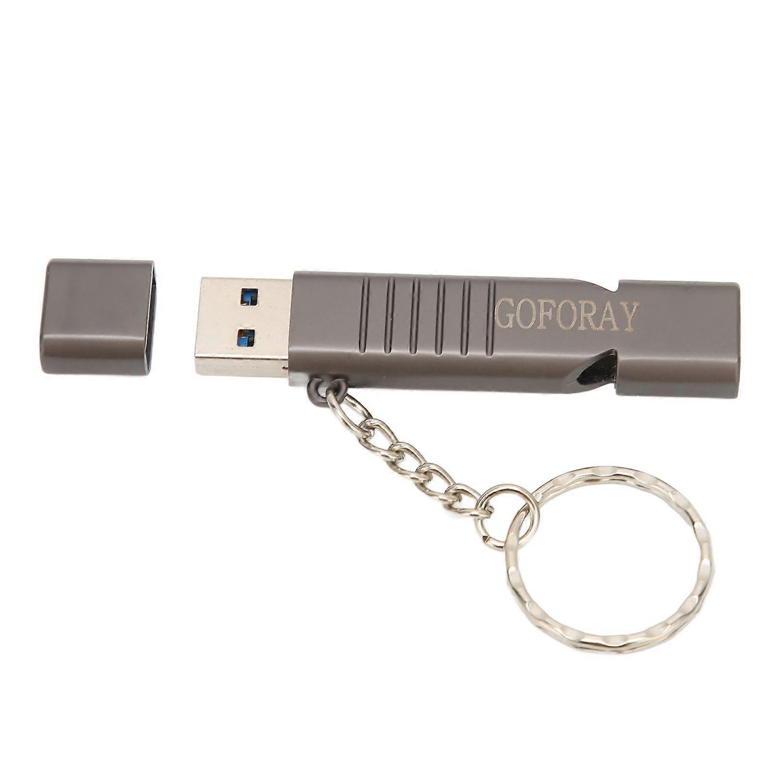 Whistle Flash Drive SOS Outdoor Waterproof 120dB Sound Multifunction Zinc Alloy U Disk with Key Chain for Computer64GB