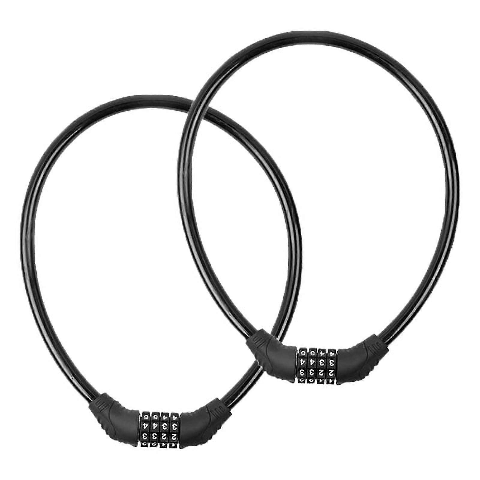2 Pack Bike Lock Cable,Anti Theft 4 Digit Security Without Mounting Bracket