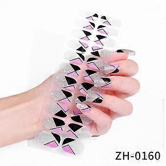 Gradient Nail Polish Film Stickers, 3D Imitation Diamond Nail Art Stickers, Bare Piece with Nail File, Manicure Decals
