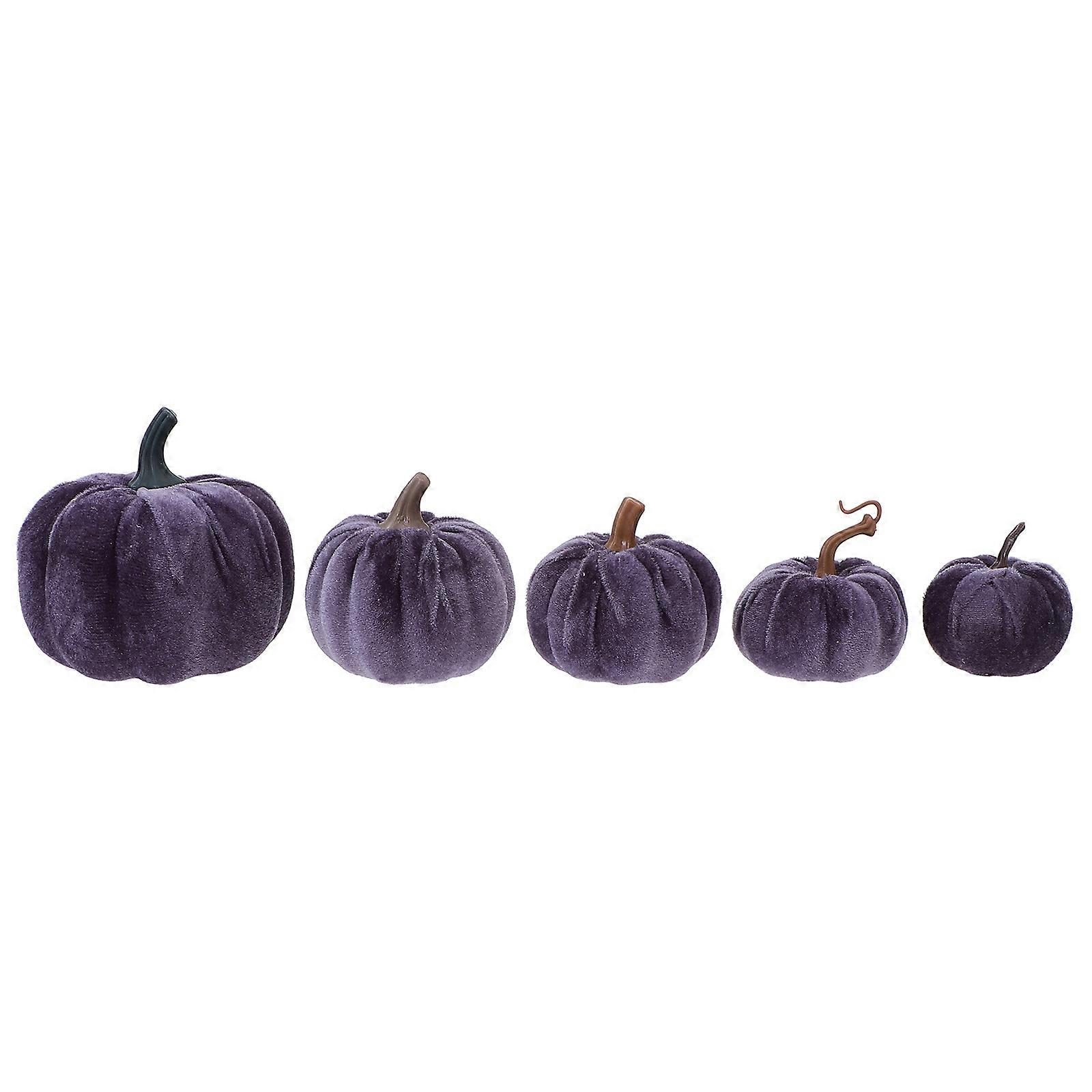 Thanksgiving Pumpkin Decorative Pumpkins for Decor 5Pcs Grey Foam Material