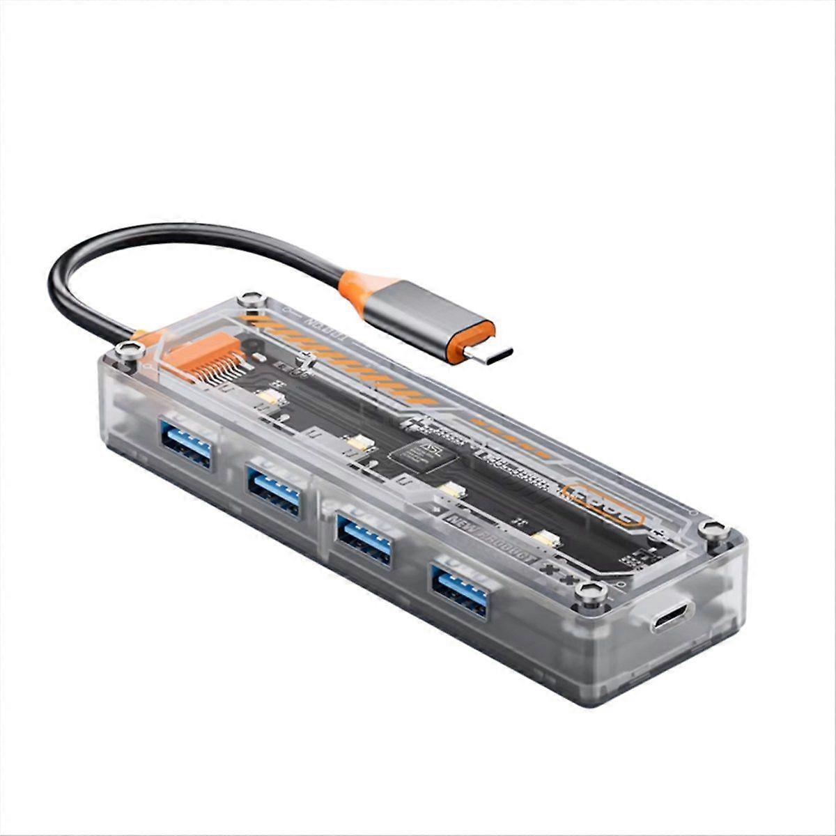 4 in 1 Hub Docking Station 5Gbps High Speed Type C Splitter Adapter for Laptops, PC and Tablets