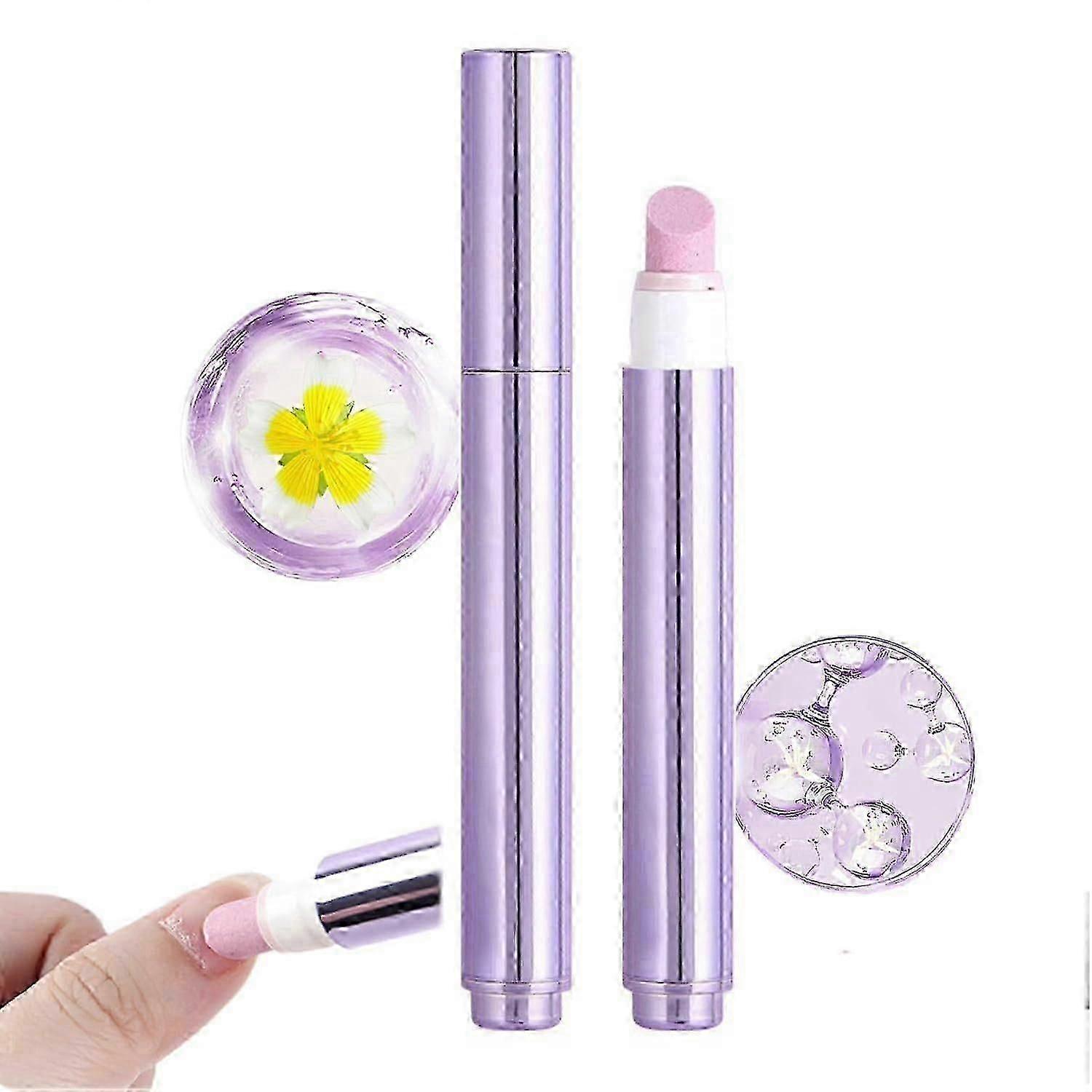 Stylo à huile pour cuticules 3-en-1 Poussoir à cuticules Stylo à huile pour ongles avec pointe en céramique, Traitement des cuticules pour les ongles, Ongles secs et abîmés, Stylo dissolvant pour cuticules pour ongles