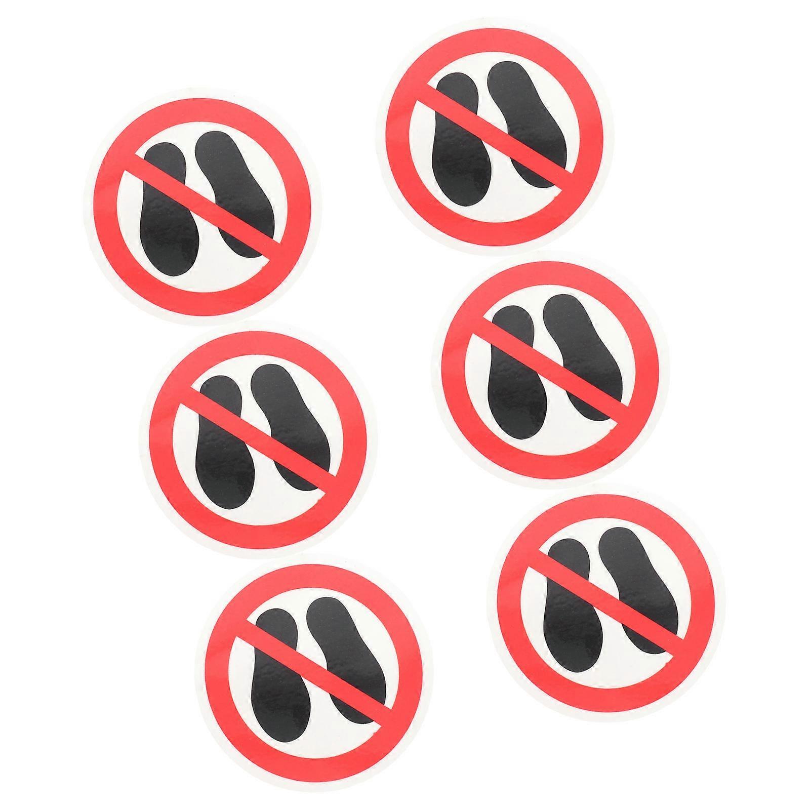 Warning Decal 6Pcs Do Not Step On It Sign Stickers Round Security Alarm Label Multi Indoor Use For Factories Schools