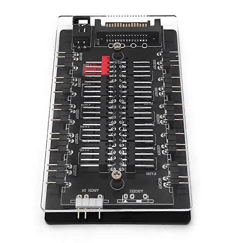 4Pin PWM & 5V 3Pin ARGB Multi Way Splitter Hub Case Fan Hub Adapter Master Power 10Hub ARGB Compatible 10Port