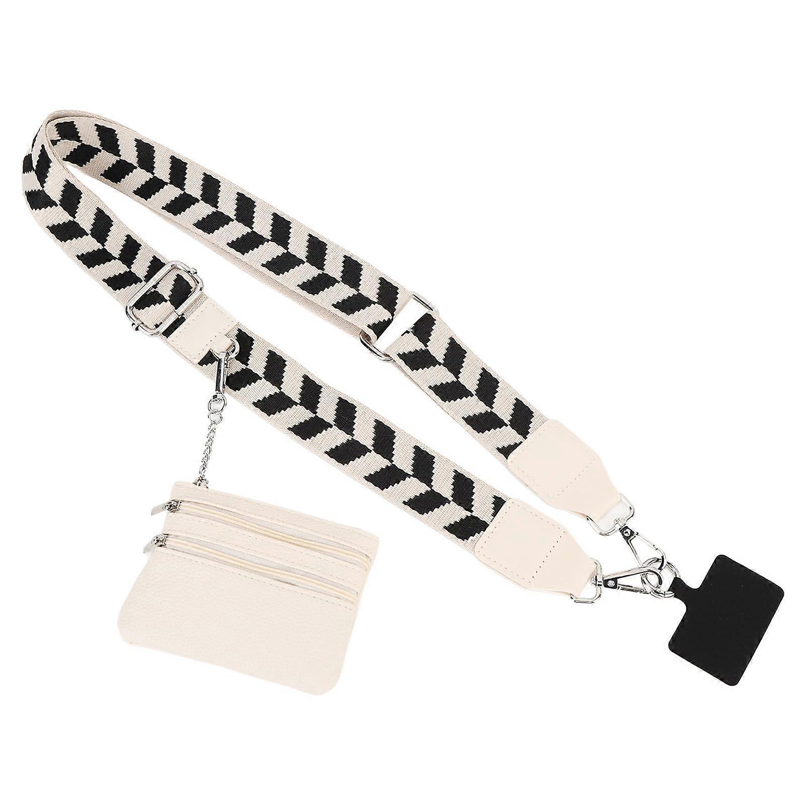 Phone Strap Zippered Pouch Wallet, Badge Lanyard, Adjustable Length Card Holder Chain