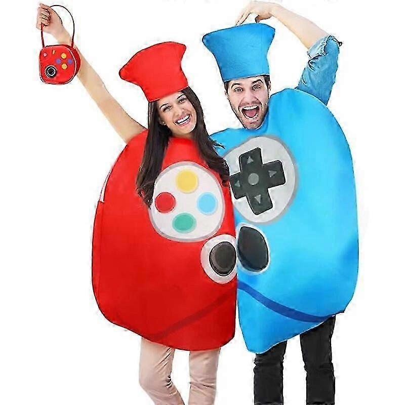 ユニセックスビデオゲーム衣装大人のゲームコントローラーカップルハロウィンコスチューム