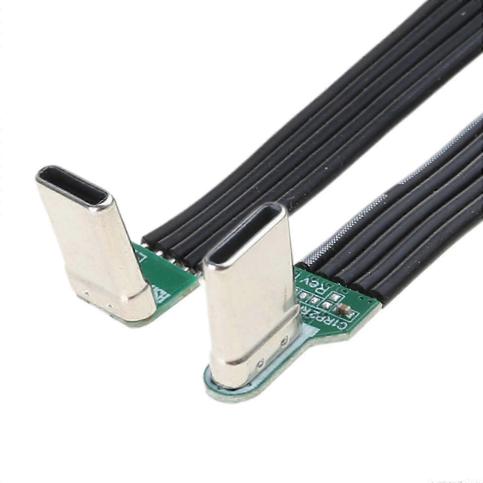 Flexible Flat Silicone USB C to USB C Cable Angled for Camera Phones 60W Fast Charge, 480Mbps Data Transfer