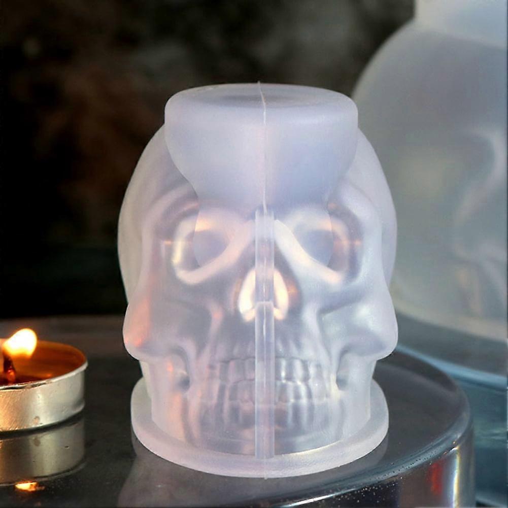 HBASD Reusable 3D Skull Resin Molds, Skull Shape Handmade Candle Making Mould, DIY Craft Resin Mold (L)