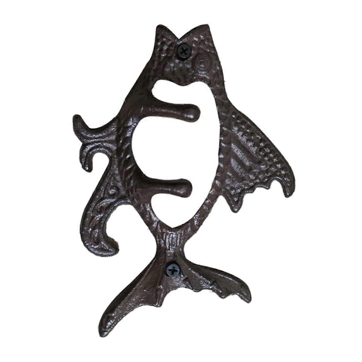 Cast Iron Towel Hook, Rustic Beach Wall Mounted Decor, Easy Install, Vintage Style