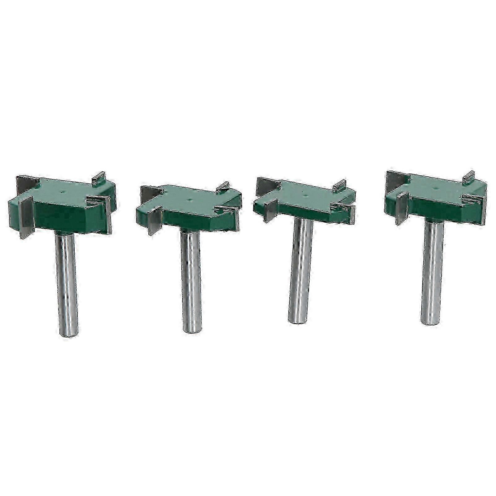 4 Piece Set - 1/4 Shank Four Edge TSlot Slotting Router Bit for Woodworking - Milling Cutter