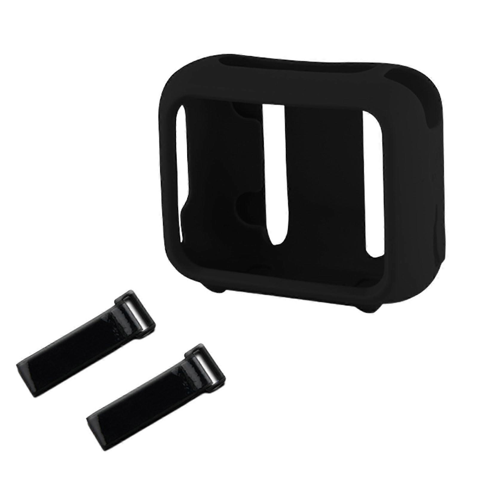 Protective Silicone Enclosure Travel Carrying Case For Compatible Speaker With Carabiner Hook Black