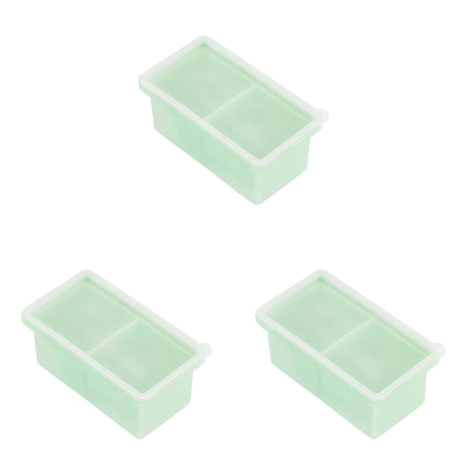 Silicone Freezer Tray with Lid, 2-Cup Extra Large Ice Cube Tray for Soup, Stews, Sauces - 250ml Portions, 3PCS